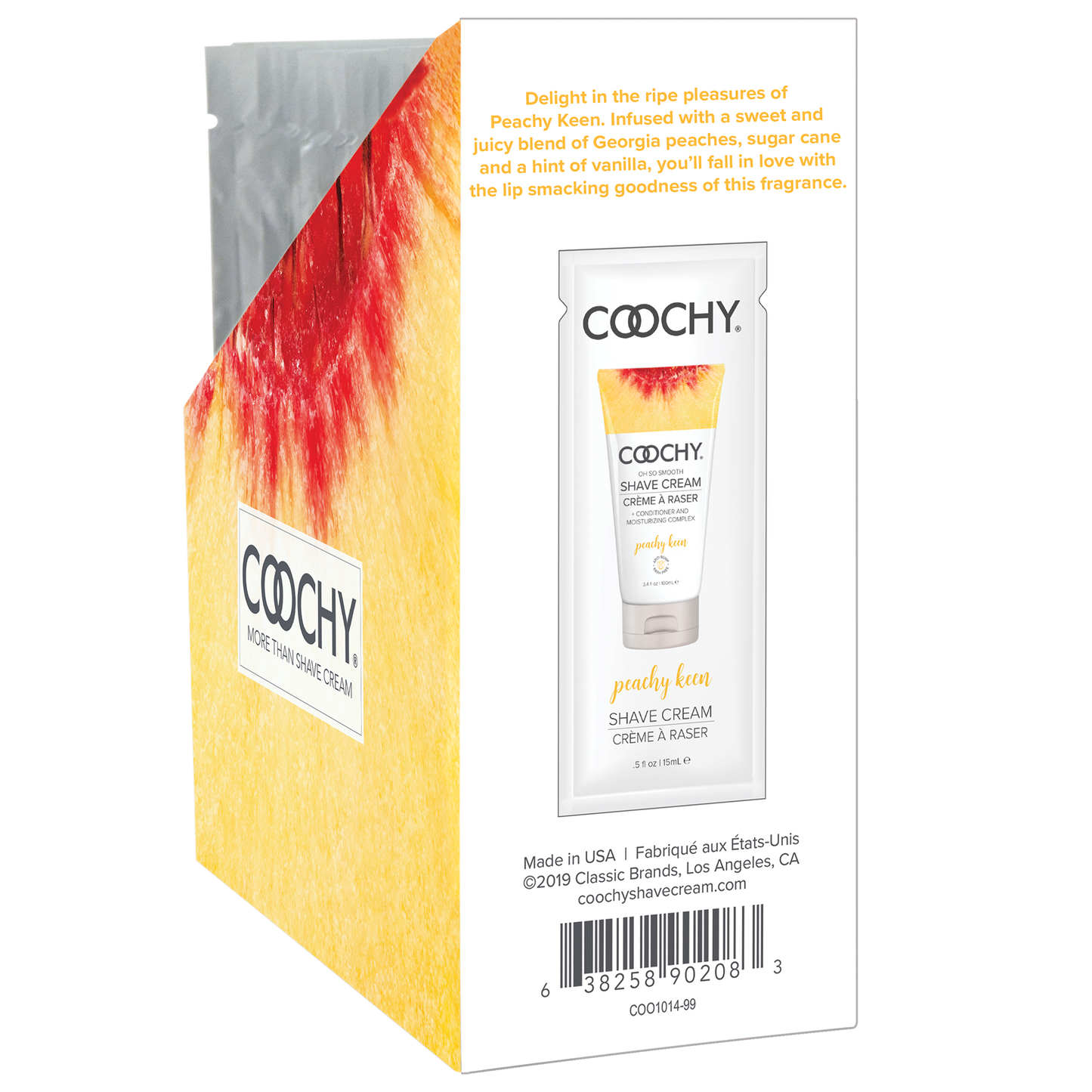 Coochy Shave Peachy Keen foil 15ml Display 24pc