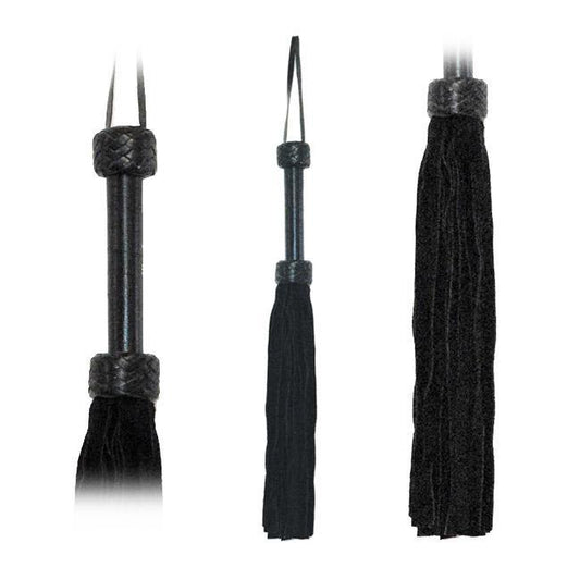 Fetissimo Flogger Black Suede Tails 18in