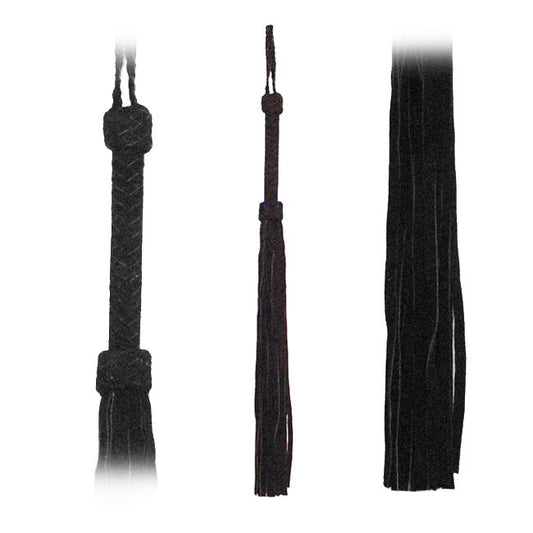 Fetissimo Flogger Black Suede Tails 30in