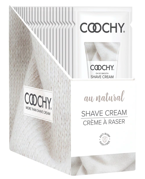 Coochy Shave Cream Au Natural foil 15ml Display 24pc