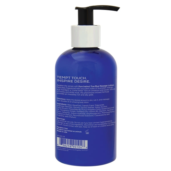 PURE INSTINCT Pheromone Massage & Body Lotion True Blue 8oz | 236mL