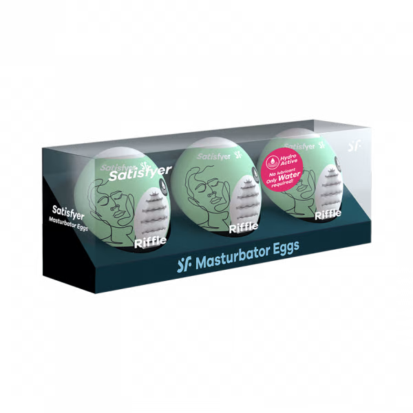 Satisfyer Masturbator Egg 3er Set (Riffle) Light Green