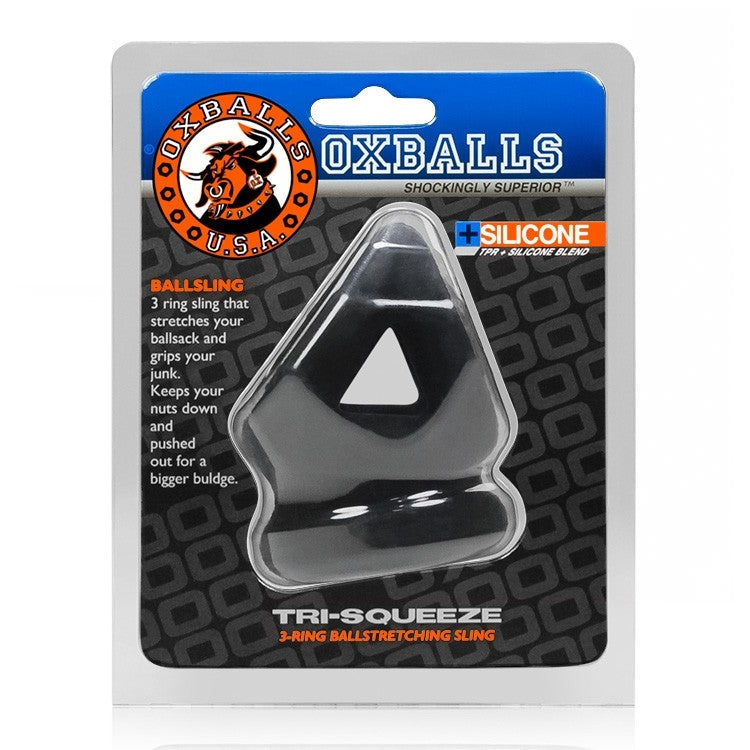 Oxballs TRI-SQUEEZE, cocksling & ballstretcher - BLACK ICE