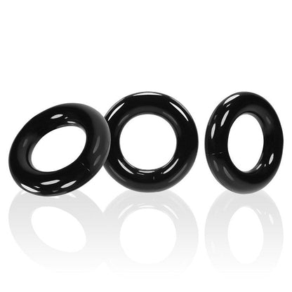 Oxballs WILLY RINGS, 3-pack cockrings - BLACK